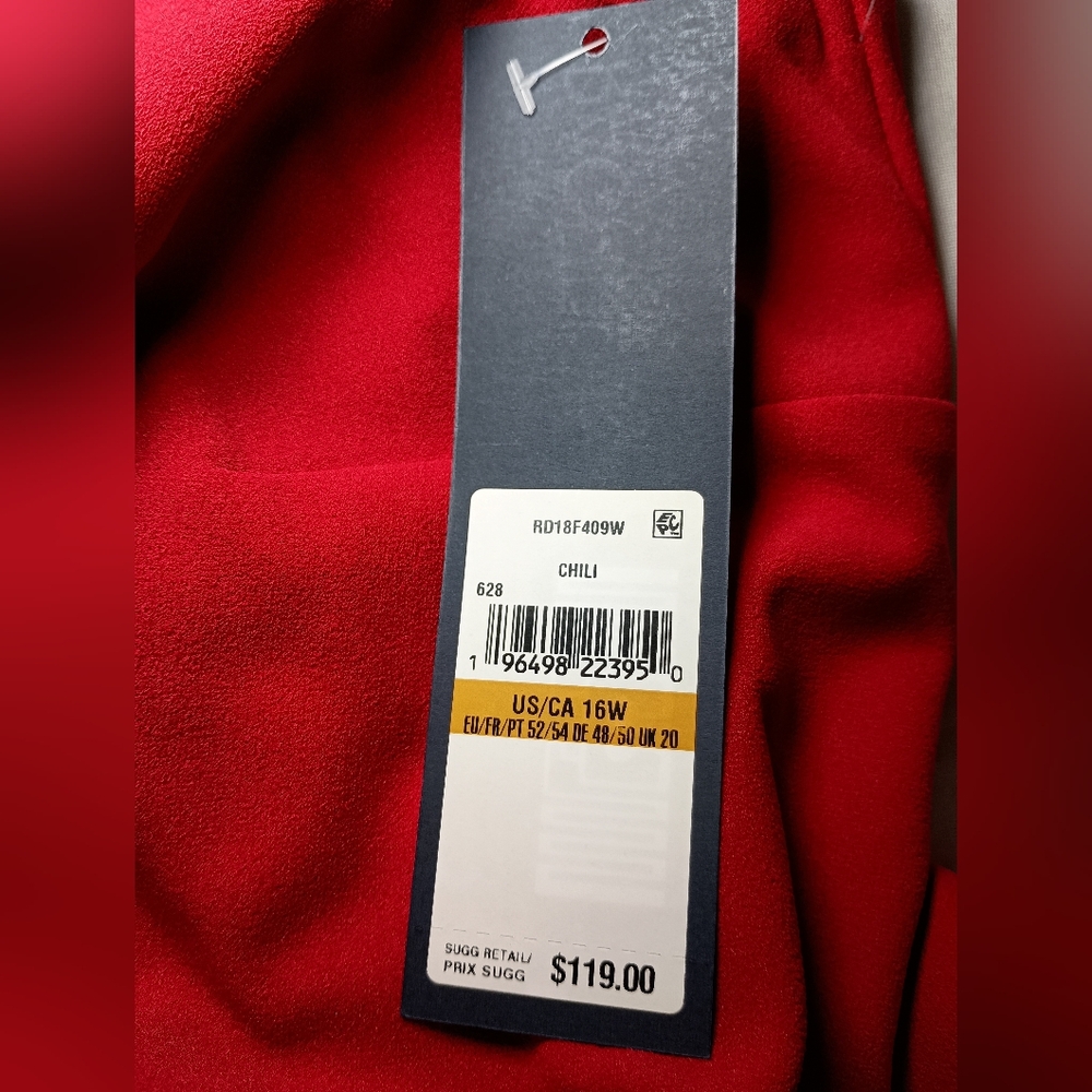 RACHEL Rachel Roy Red Midi Sheath Dress 16W Plus NWT - Picture 12 of 14